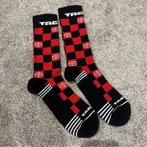 Toyota Tacoma Red and Black Checkered Men's Socks New-NY Auto Show